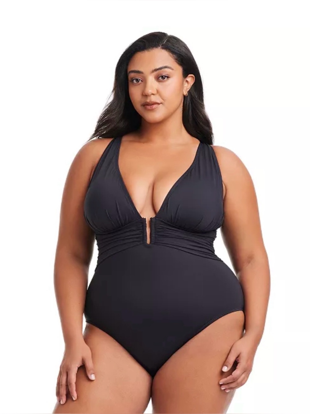 Bleu by Rod Beattie Key Item Plunge One Piece Swimsuit Plus Size 16W-22W NWT $98